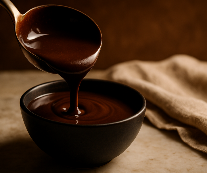 Rum and chocolate pouring sauce